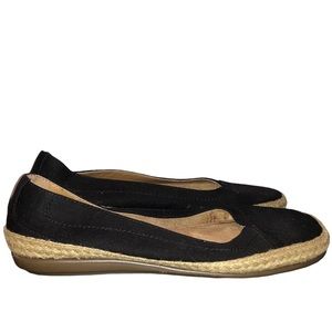 Aerosoles Stitch N Turn 52212–5 Black Espadrille Flats Shoes-Sz 8M